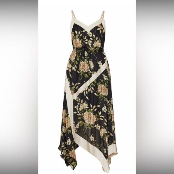 Bcbg Maxazria Floral Black and Cream Maxi Dress, US4 - Picture 5 of 15
